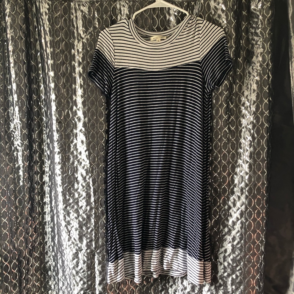 •Blue & White Striped Dress•
